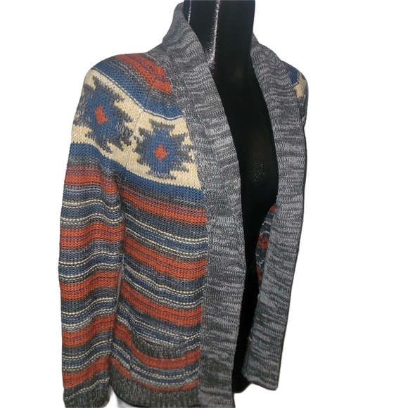 Roxy Multicolored Aztec Southwestern Knit Open Front Cardigan S - Picture 2 of 6